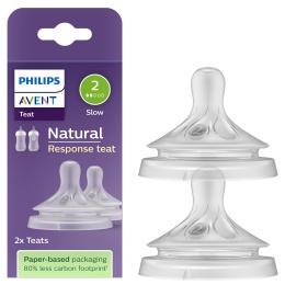 Smoczek Avent do butelki szeroki bardzo wolny Natural Response 0+ 2pak