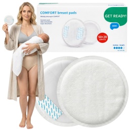 Wkładki laktacyjne Babyono Comfort średnica 11 cm 50 szt. +20 gratis białe