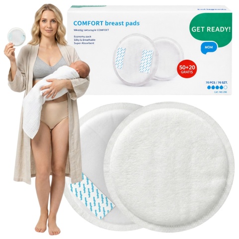 Wkładki laktacyjne Babyono Comfort średnica 11 cm 50 szt. +20 gratis białe