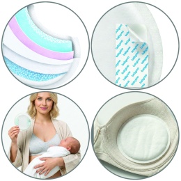 Wkładki laktacyjne Babyono Comfort średnica 11 cm 50 szt. +20 gratis białe