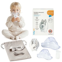 Inhalator nebulizator dla dzieci Babyono siateczkowy bezprzewodowy cichy