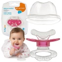 Gryzak silikonowy Babyono na ząbkowanie do chłodzenia w lodówce różowy