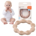 Gryzak sensoryczny BabyOno silikonowy na ząbkowanie do chłodzenia beżowy