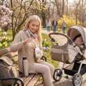 Pojemnik na mleko modyfikowane w proszku Babyono z dozownikiem 4 komory beż