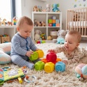 Klocki sensoryczne miękkie gumowe kolorowe edukacyjne Bocioland 5 cm 6 szt