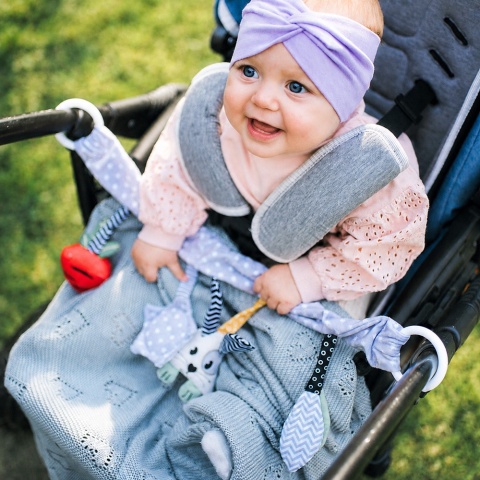 Koc bambusowy dla niemowląt i dzieci hipoalergiczny BabyOno 75x100 serca