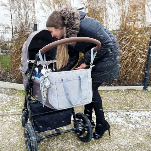 Torba do wózka szpitala dla mamy i dziecka do samolotu Babyono Carmen szara