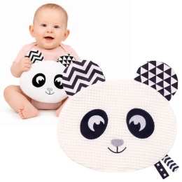Przytulanka Babyono miękka kontrastowa szeleszcząca bawełniana panda 0+