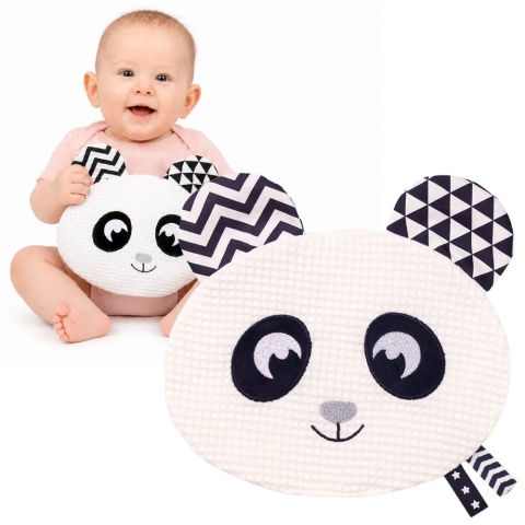Przytulanka Babyono miękka kontrastowa szeleszcząca bawełniana panda 0+
